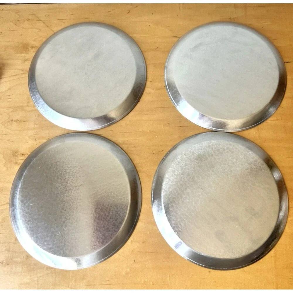 Vtg Doughmakers Cookie Sheet & 4 Set 8-Inch Pebble Pattern Personal Pizza Pans